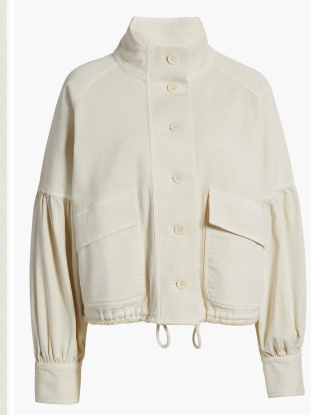 Treasure and Bond for Nordstrom- Blouson Twill Utility Jacket in Ivory- Size Lg